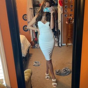 Small White Shell Bra MIDI Dress